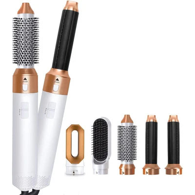FRETE GRÁTIS- Escova Ellegance Deluxe Hair 5 em 1, Alisa, Seca, Modela, Faz Cachos e Anti-Frizz - BIVOLT (110v/220v)