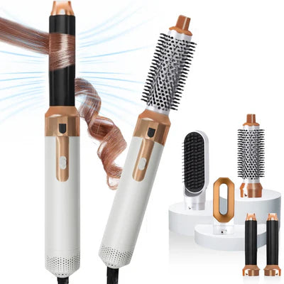 FRETE GRÁTIS- Escova Ellegance Deluxe Hair 5 em 1, Alisa, Seca, Modela, Faz Cachos e Anti-Frizz - BIVOLT (110v/220v)
