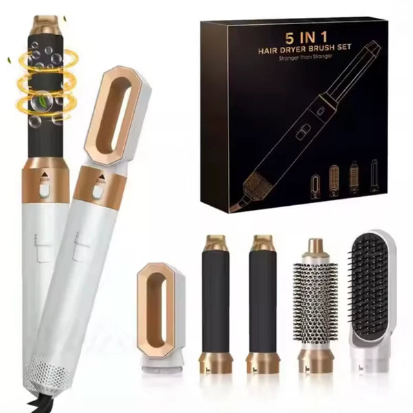 FRETE GRÁTIS- Escova Ellegance Deluxe Hair 5 em 1, Alisa, Seca, Modela, Faz Cachos e Anti-Frizz - BIVOLT (110v/220v)