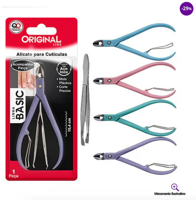 FRETE GRÁTIS- Alicate Para Cutículas Em Inox + Pinça Para Sobrancelha (Kit C/20)
