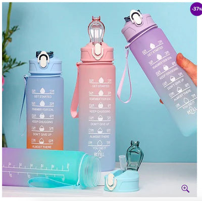 FRETE GRÁTIS- Kit 3 Garrafas De Água Com Frases Motivacionais Até 2L Colorida